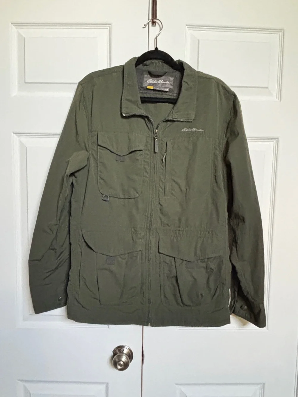 Eddie Bauer Travex Men’s M Olive Utility Outdoor Jacket Nylon Full Zip